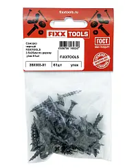 Саморез по дереву FIXXTOOLS 3,5х25мм черный упак 61шт