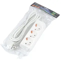 Удлинитель Uniel Ultra, шнур 2м., 3 гн., 16A, с/з, белый S-GCU3-2 WHITE