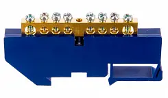 Шина ЭРА NO-222-45 N ноль на DIN-изоляторе ШНИ-6х9-8-Д-синий