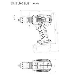 Аккумуляторная дрель-шуруповерт METABO 18В 2АКБ BS 18 LTX-3 BL Q I (602355660)
